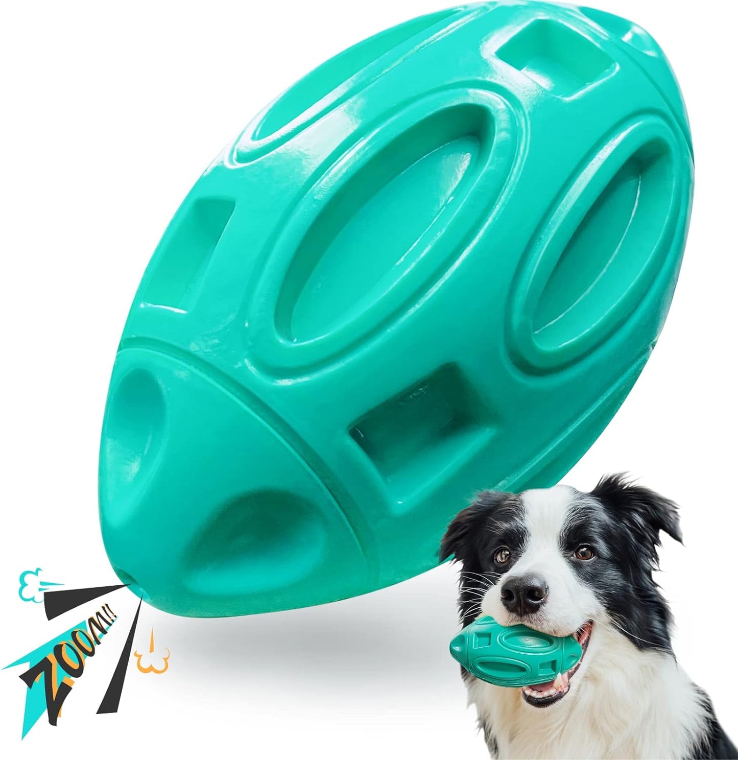 Squeaky Dog Toys for Aggressive Chewers: Rubber Puppy Chew Ball with Squeaker, Almost Indestructible and Durable Pet Toy for Medium and Large Breed