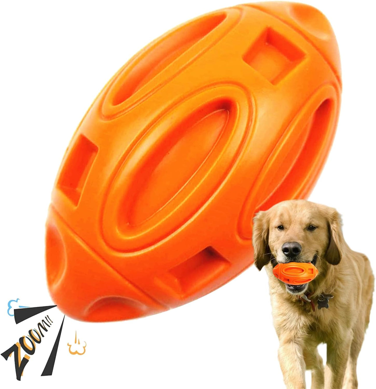 Squeaky Dog Toys for Aggressive Chewers: Rubber Puppy Chew Ball with Squeaker, Almost Indestructible and Durable Pet Toy for Medium and Large Breed