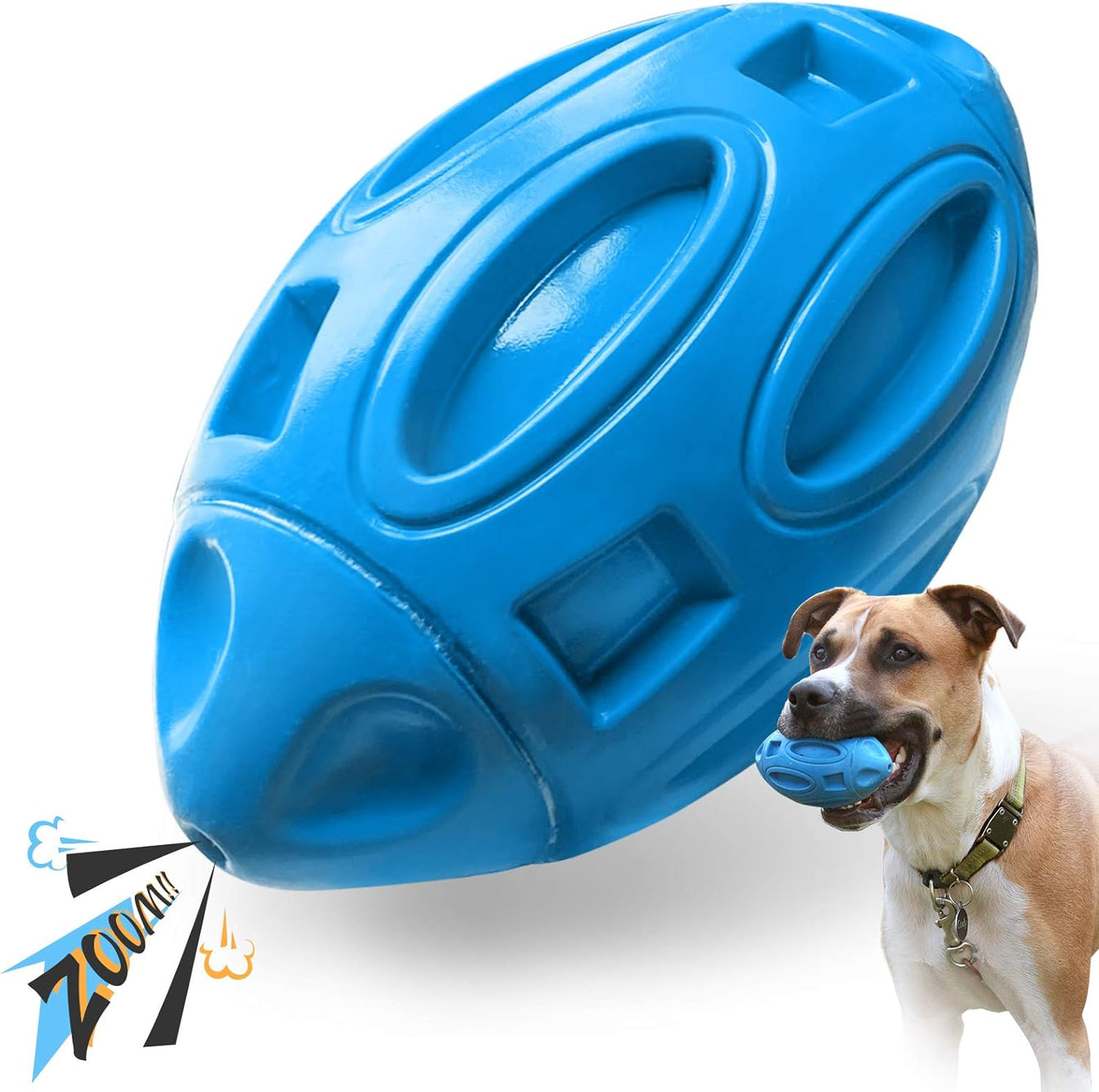 Squeaky Dog Toys for Aggressive Chewers: Rubber Puppy Chew Ball with Squeaker, Almost Indestructible and Durable Pet Toy for Medium and Large Breed